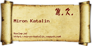 Miron Katalin névjegykártya